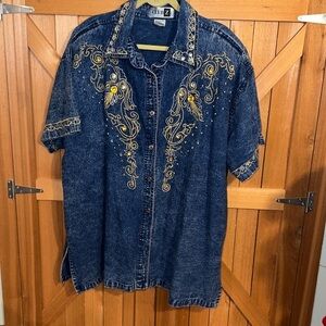 Club Z Denim Embellished Shirt 26-28
